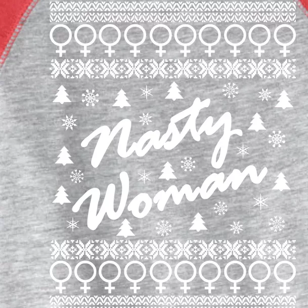 Nasty Woman Ugly Christmas Sweater Design Hillary Clinton Toddler Fine Jersey T-Shirt