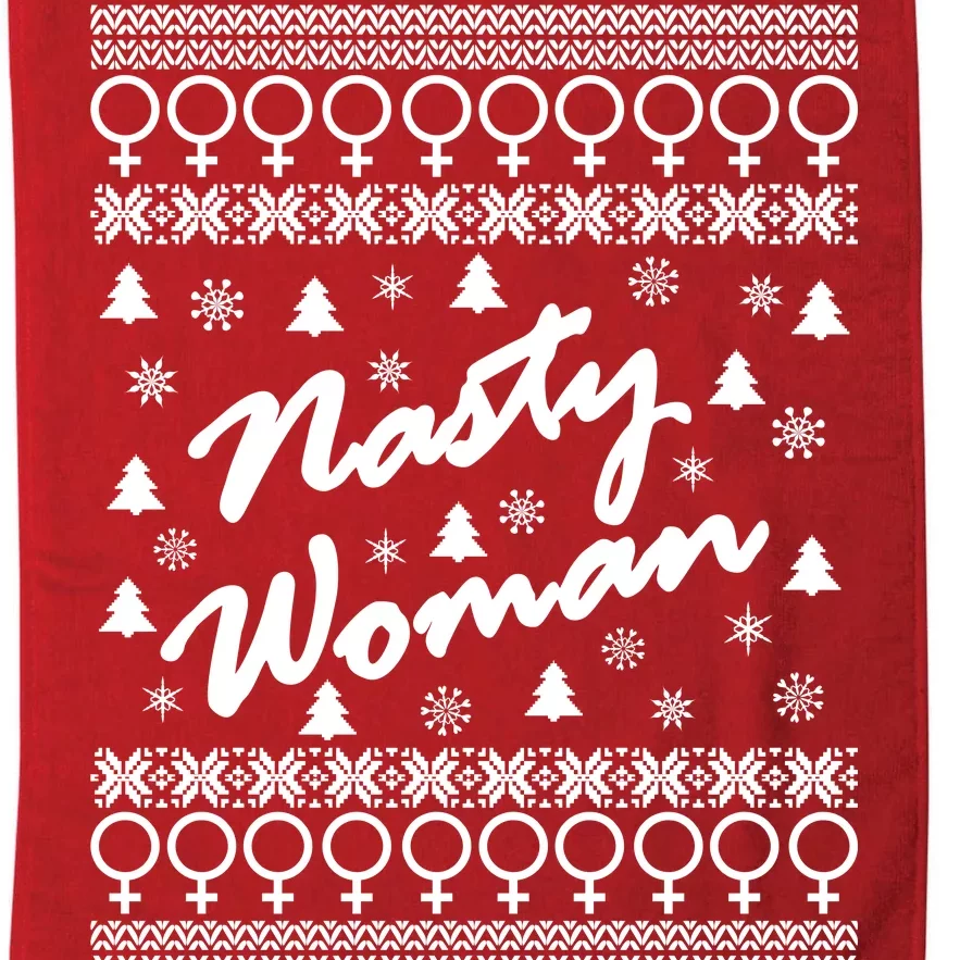 Nasty Woman Ugly Christmas Sweater Design Hillary Clinton Platinum Collection Golf Towel