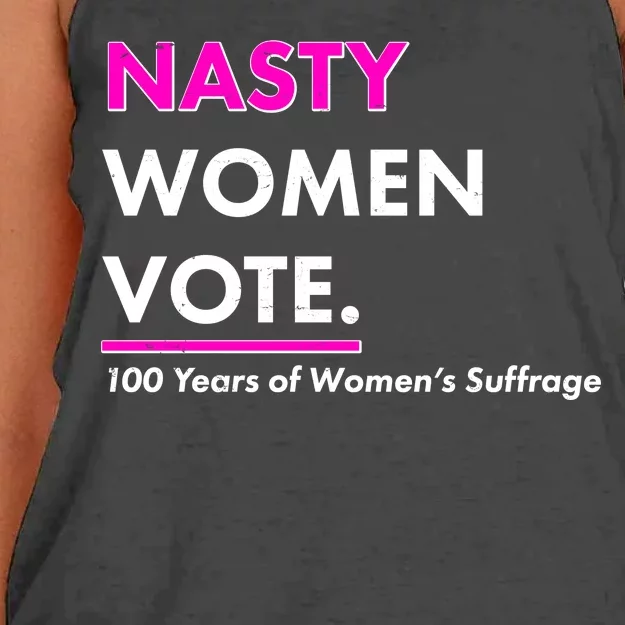 Nasty Women Vote 100 Years of Women's Suffrage Women's Knotted Racerback Tank