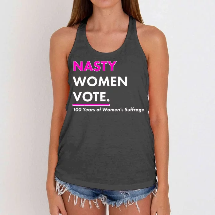 Nasty Women Vote 100 Years of Women's Suffrage Women's Knotted Racerback Tank