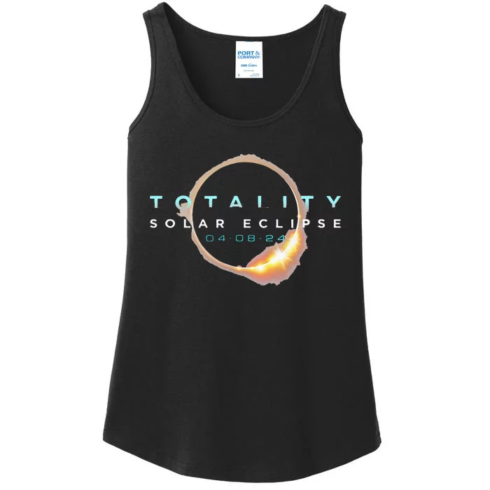 North American Total Solar Eclipse 2024 Totality 04.08.24 Ladies Essential Tank