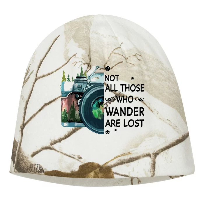 Not All Those Who Wander Are Lost Camera Kati - Camo Knit Beanie