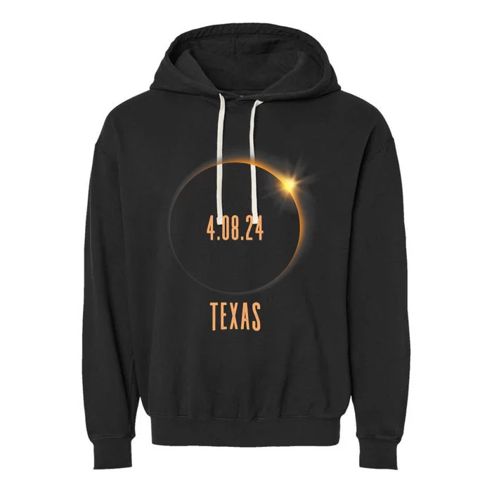 North America Total Solar Eclipse 2024 Texas USA Garment-Dyed Fleece Hoodie