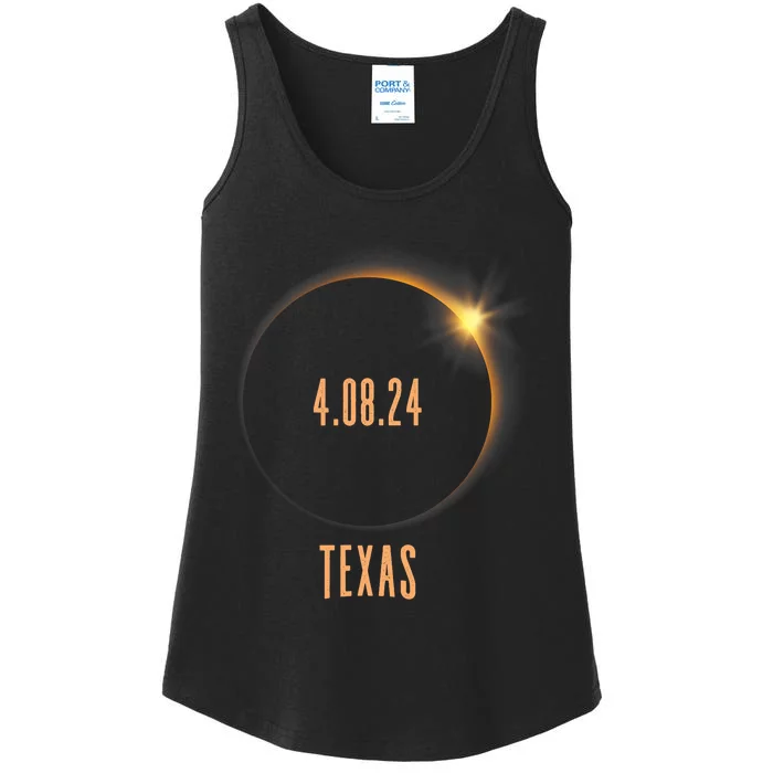 North America Total Solar Eclipse 2024 Texas USA Ladies Essential Tank