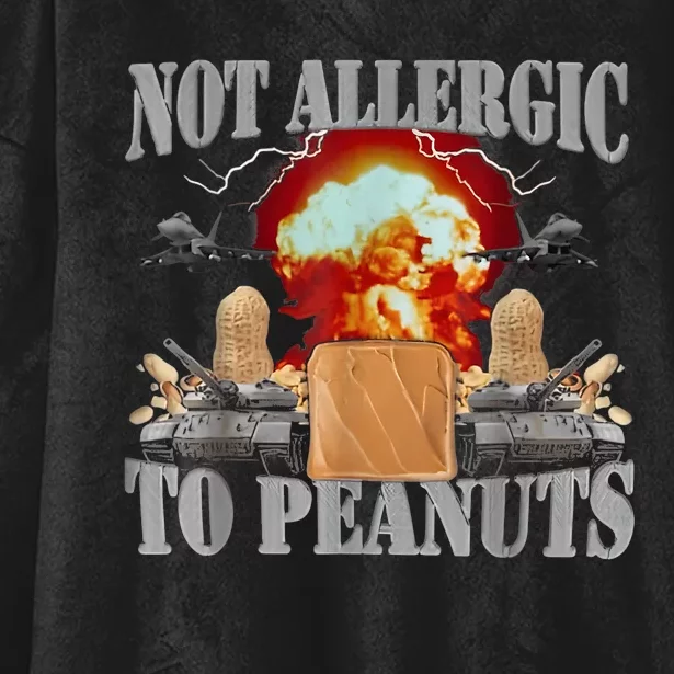 Not Allergic To Peanuts Hooded Wearable Blanket