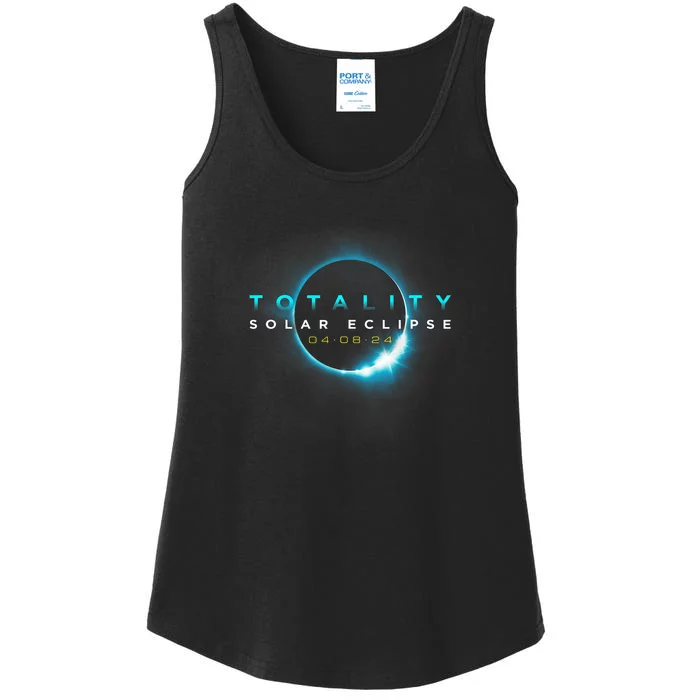 North American Total Solar Eclipse 2024 Totality 04.08.24 Ladies Essential Tank