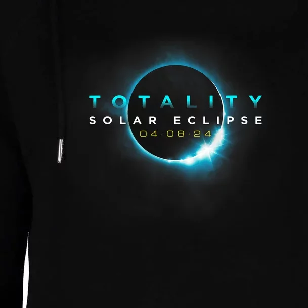 North American Total Solar Eclipse 2024 Totality 04.08.24 Womens Funnel Neck Pullover Hood