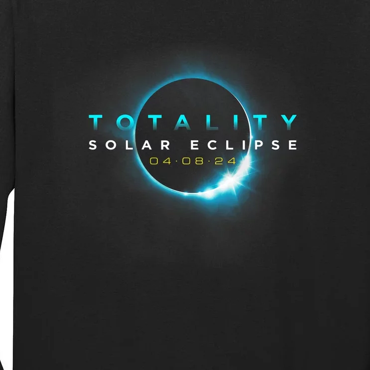 North American Total Solar Eclipse 2024 Totality 04.08.24 Tall Long Sleeve T-Shirt