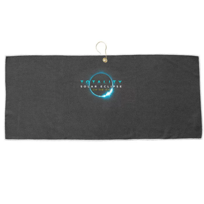 North American Total Solar Eclipse 2024 Totality 04.08.24 Large Microfiber Waffle Golf Towel