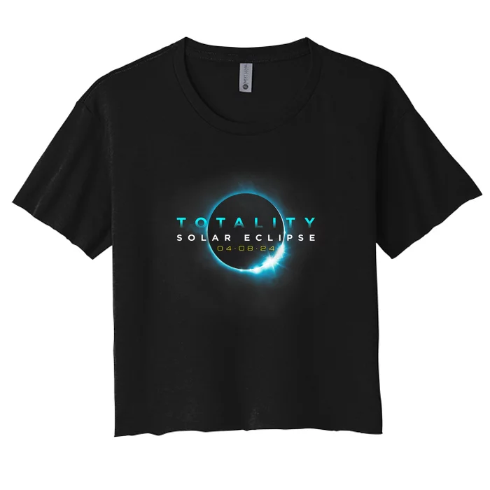 North American Total Solar Eclipse 2024 Totality 04.08.24 Women's Crop Top Tee