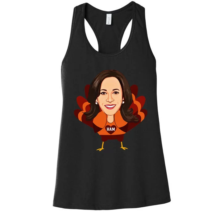 Not A Turkey Thanksgiving Kamala Harris Disguise Women's Racerback Tank