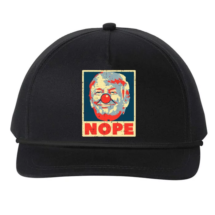 Nope Anti Trump Clown Vintage Retro Impeach No Donald Snapback Five-Panel Rope Hat