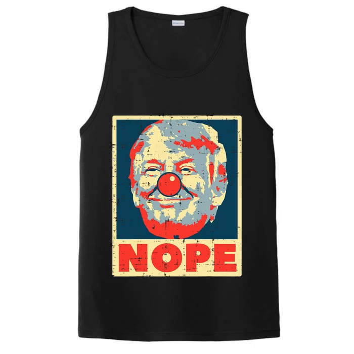 Nope Anti Trump Clown Vintage Retro Impeach No Donald Performance Tank