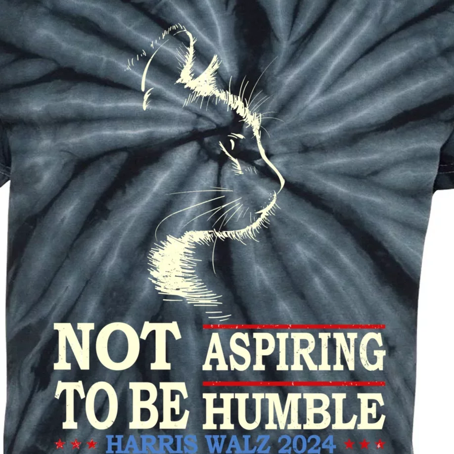 Not Aspiring To Be Humble Cat Lady Kamala Harris Tim Walz 24 Kids Tie-Dye T-Shirt