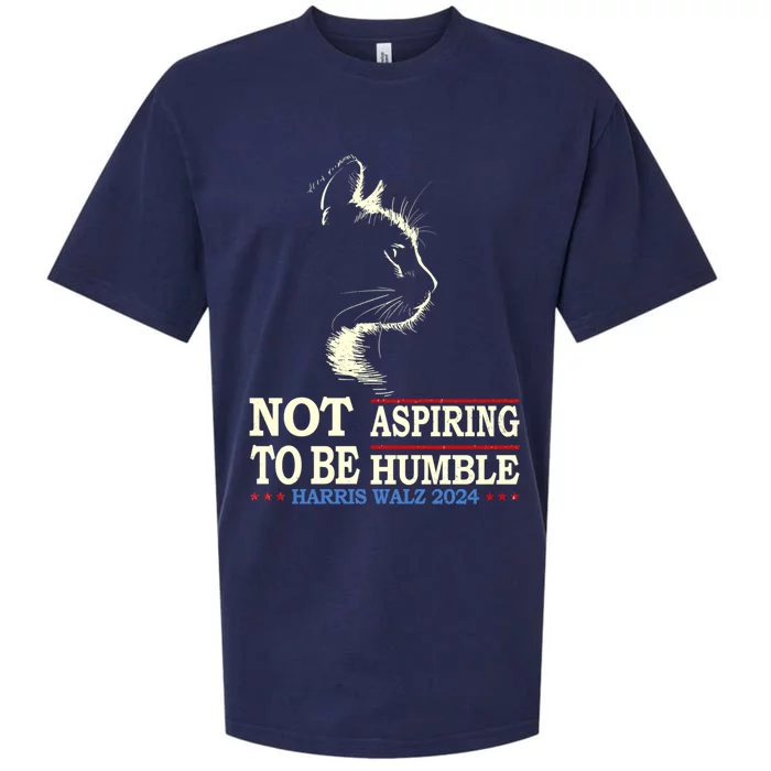 Not Aspiring To Be Humble Cat Lady Kamala Harris Tim Walz 24 Sueded Cloud Jersey T-Shirt