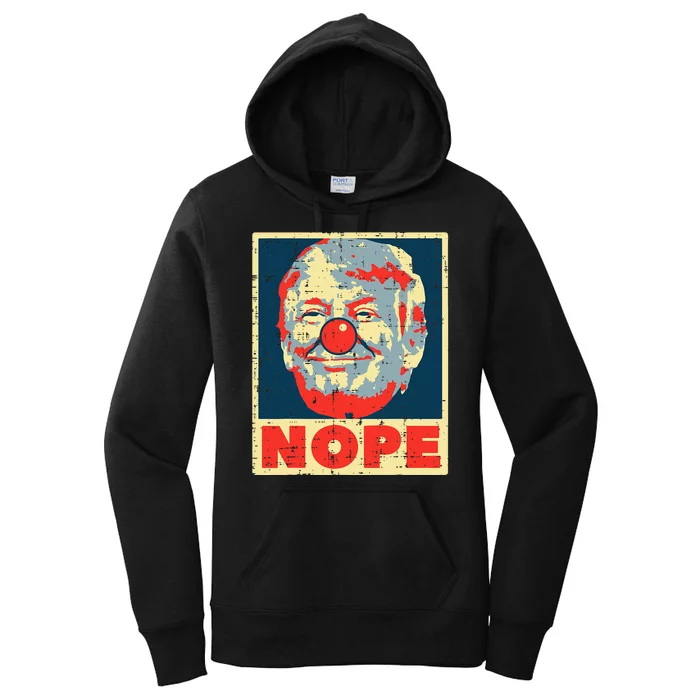 Nope Anti Trump Clown Vintage Retro Impeach No Donald Women's Pullover Hoodie