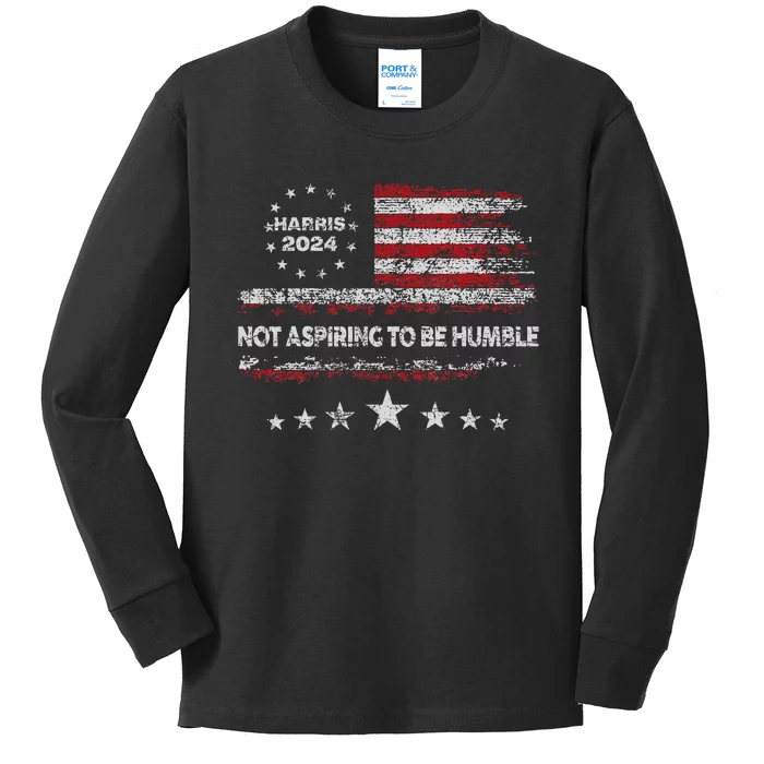 Not Aspiring To Be Humble Harris This Isn’T The 1950 Us Flag Kids Long Sleeve Shirt