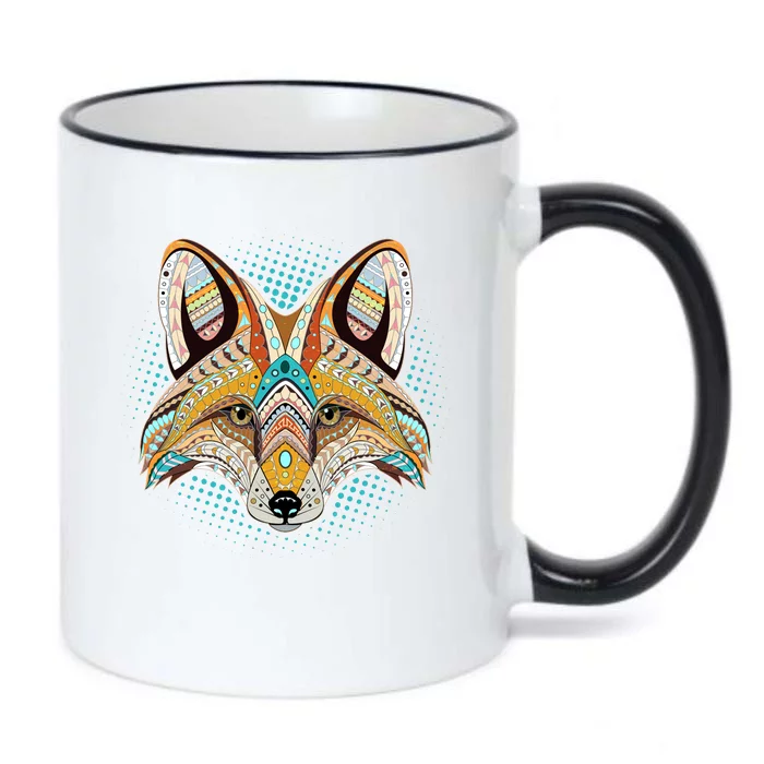 Native American Tribal Fox Face Black Color Changing Mug