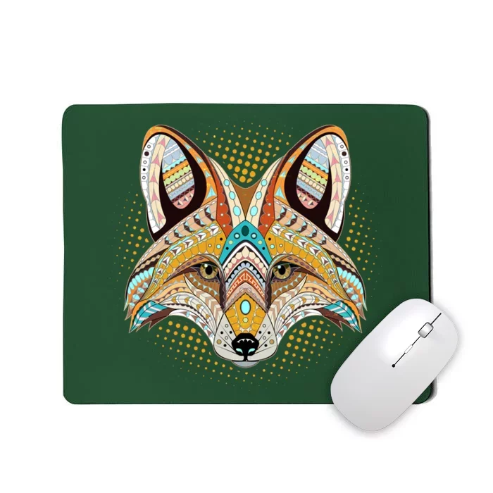 Native American Tribal Fox Face Mousepad