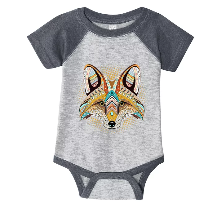 Native American Tribal Fox Face Infant Baby Jersey Bodysuit