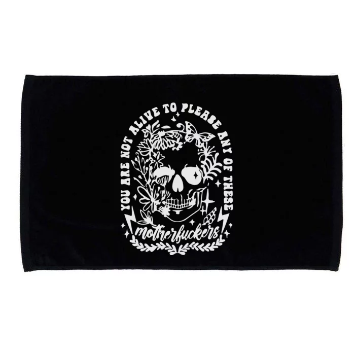 Not Alive To Please Sarcastic Adult Humor Boho Retro Gothic Skeleton Microfiber Hand Towel