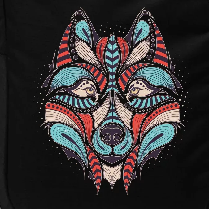 Native American Tribal Wolf Face Impact Tech Backpack