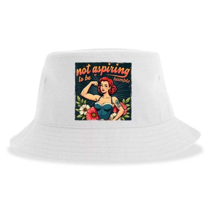 Not Aspiring To Be Humble Feminist Woman Kamala Harris Sustainable Bucket Hat