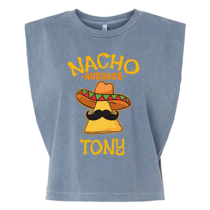 Nacho Average Tony Personalized Name Funny Taco Garment-Dyed Women's Muscle Tee