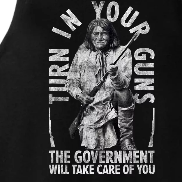 Native America Turn Your Guns Government Take Care Of You Ladies Tri-Blend Wicking Tank