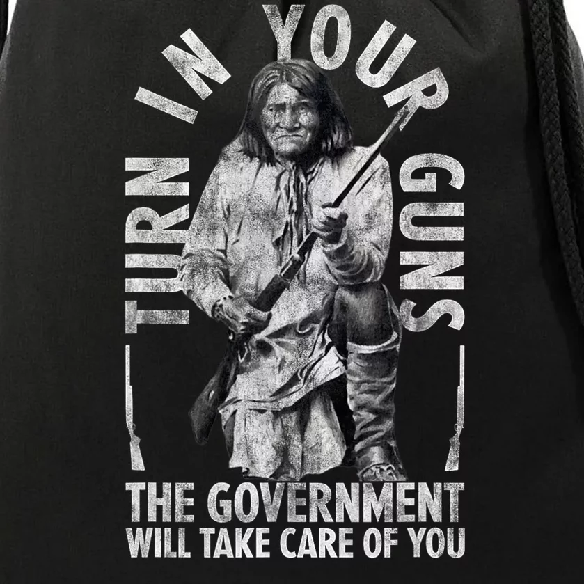 Native America Turn Your Guns Government Take Care Of You Drawstring Bag