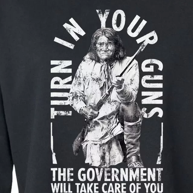 Native America Turn Your Guns Government Take Care Of You Cropped Pullover Crew