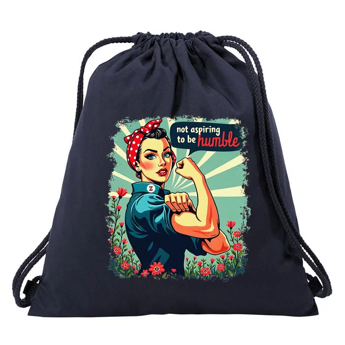 Not Aspiring To Be Humble Kamala Harris Feminist Woman Drawstring Bag