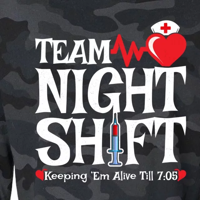 Nurse Appreciation Team Night Shift Night Shift Nurse Great Gift Cropped Pullover Crew