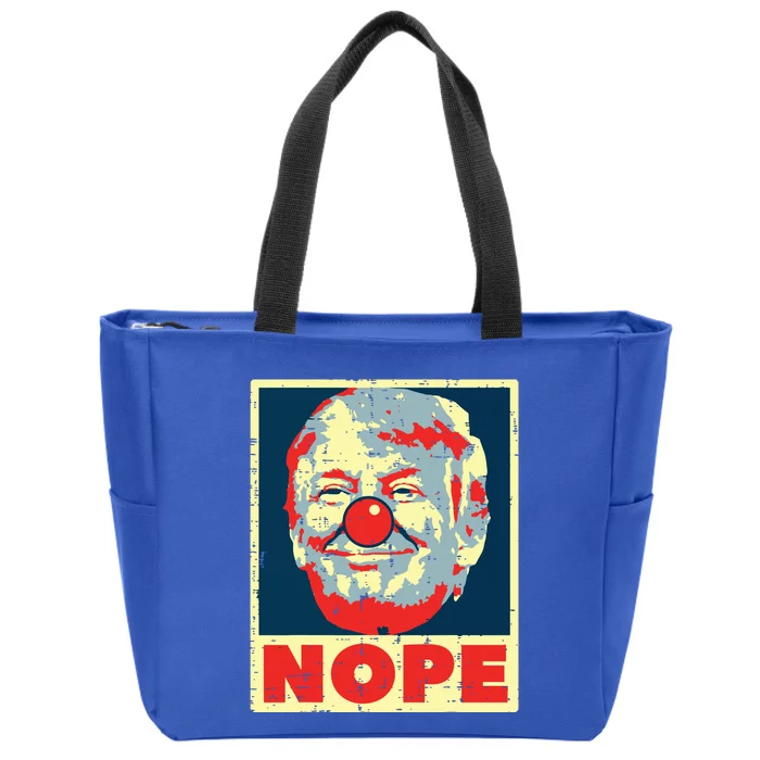 Nope Anti Trump Clown Vintage Retro Impeach No Donald Zip Tote Bag