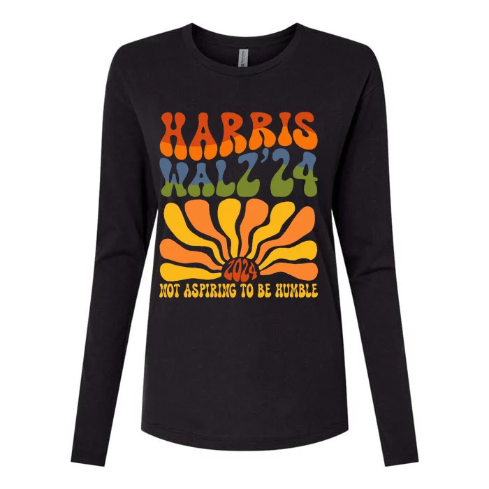 Not Aspiring To Be Humble Kamala Harris Feminist Harris Walz Womens Cotton Relaxed Long Sleeve T-Shirt