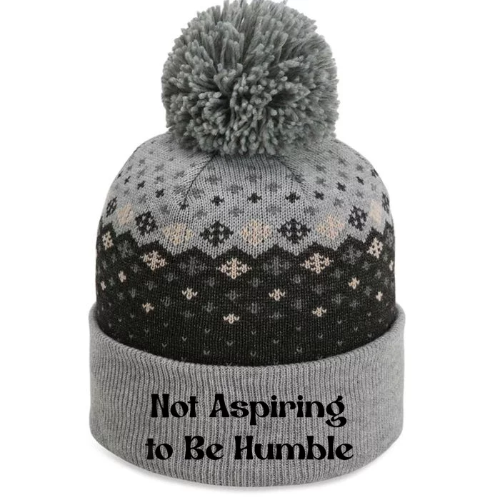 Not Aspiring To Be Humble Retro Kamala Harris Feminist Funny The Baniff Cuffed Pom Beanie