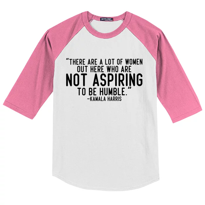 Not Aspiring To Be Humble Kamala Harris Kids Colorblock Raglan Jersey