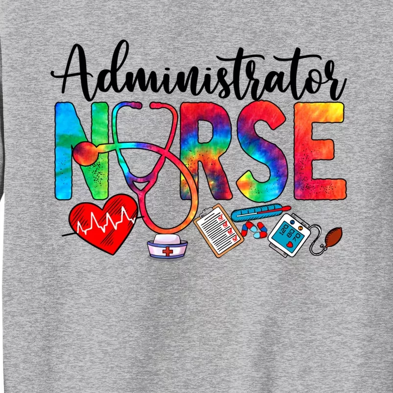 Nursing Administrator Tie Dye Love Heart Stethoscope Nurse Cute Gift Sweatshirt