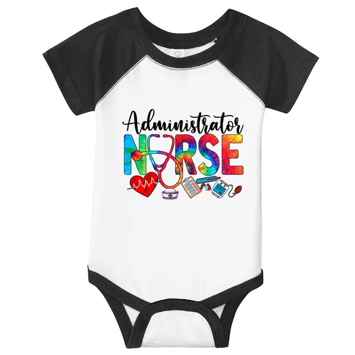 Nursing Administrator Tie Dye Love Heart Stethoscope Nurse Cute Gift Infant Baby Jersey Bodysuit