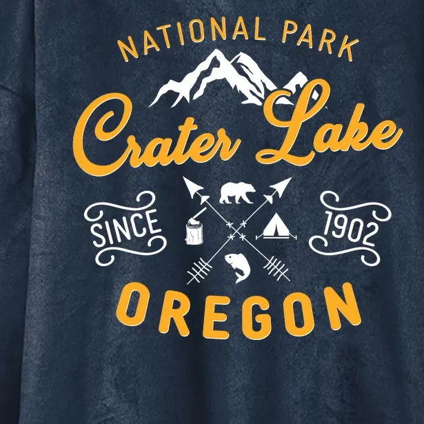 National Park Crater Lake Oregon Since 1902 Hooded Wearable Blanket