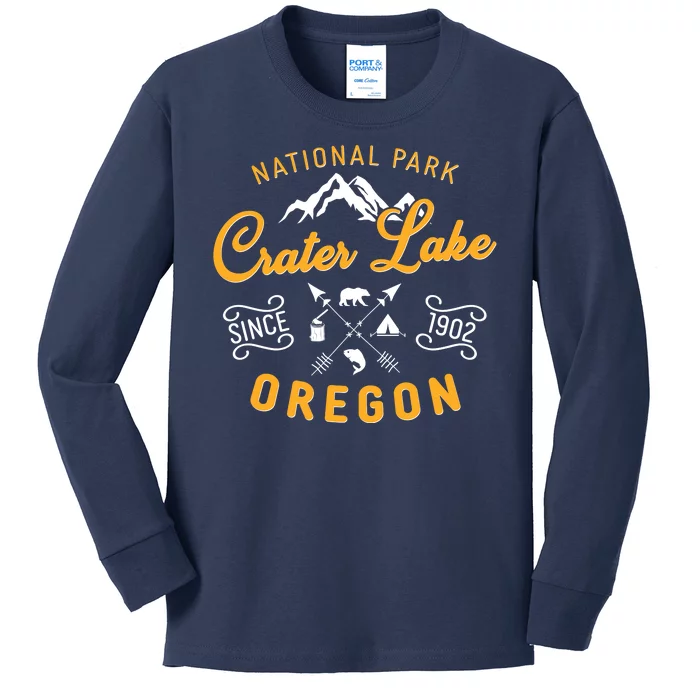 National Park Crater Lake Oregon Since 1902 Kids Long Sleeve Shirt