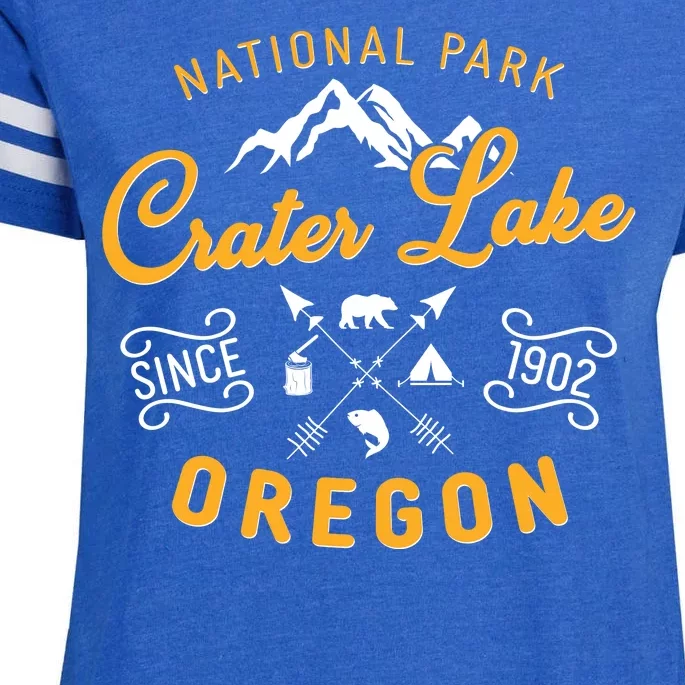 National Park Crater Lake Oregon Since 1902 Enza Ladies Jersey Football T-Shirt