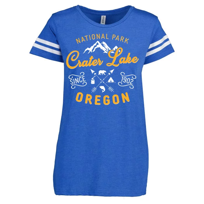 National Park Crater Lake Oregon Since 1902 Enza Ladies Jersey Football T-Shirt