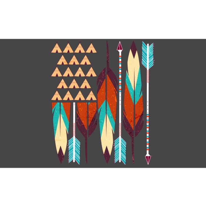 Native American Flag Feathers and Arrows Bumper Sticker