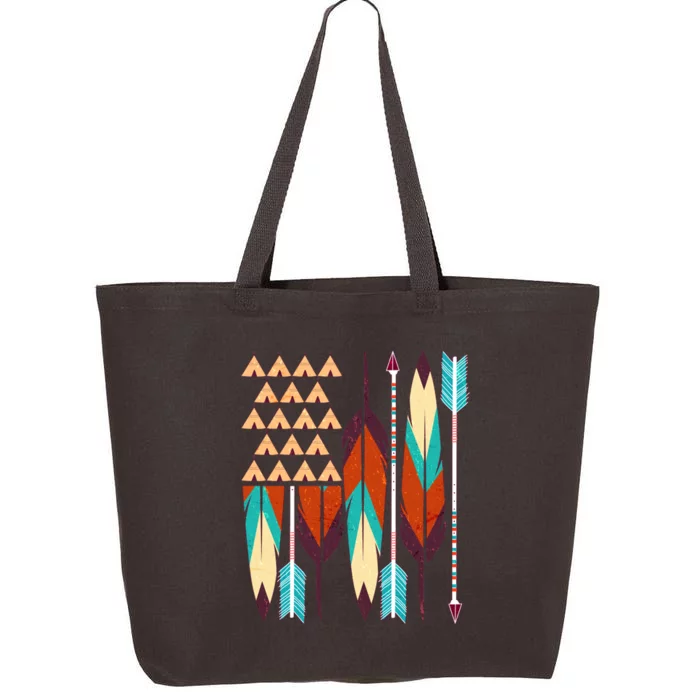 Native American Flag Feathers and Arrows 25L Jumbo Tote