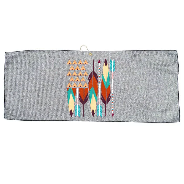 Native American Flag Feathers and Arrows Large Microfiber Waffle Golf Towel