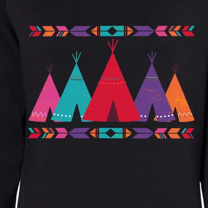 Native American Teepee Pattern Womens California Wash Sweatshirt