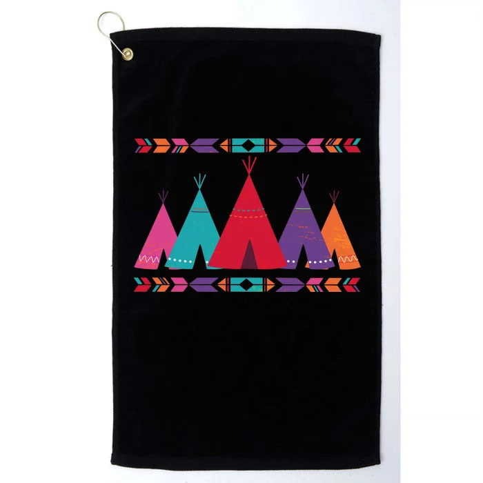 Native American Teepee Pattern Platinum Collection Golf Towel