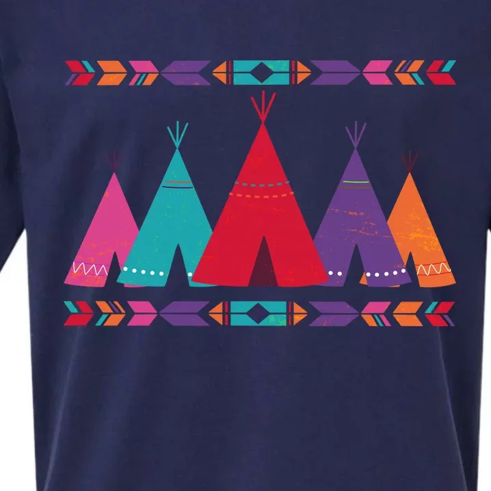 Native American Teepee Pattern Sueded Cloud Jersey T-Shirt