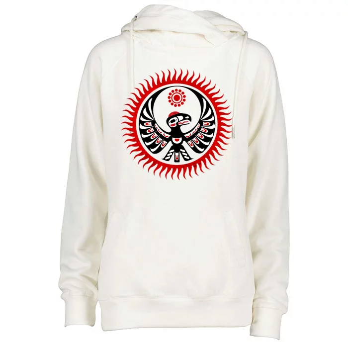 Native American Thunderbird Womens Funnel Neck Pullover Hood